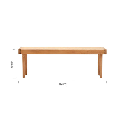 Cebu Natural Cane and Beech Wood Bench