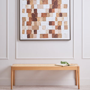 Cebu Natural Cane and Beech Wood Bench