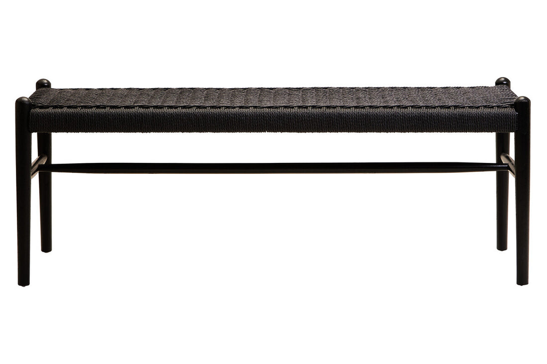 Cebu Black Rope and Elm Wood Bench