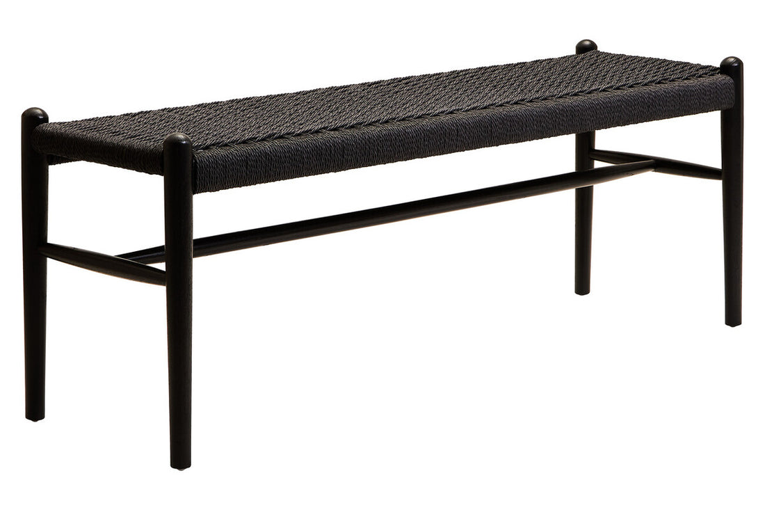 Cebu Black Rope and Elm Wood Bench