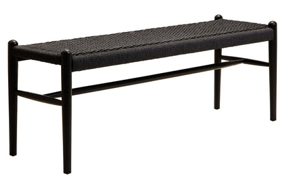 Cebu Black Rope and Elm Wood Bench
