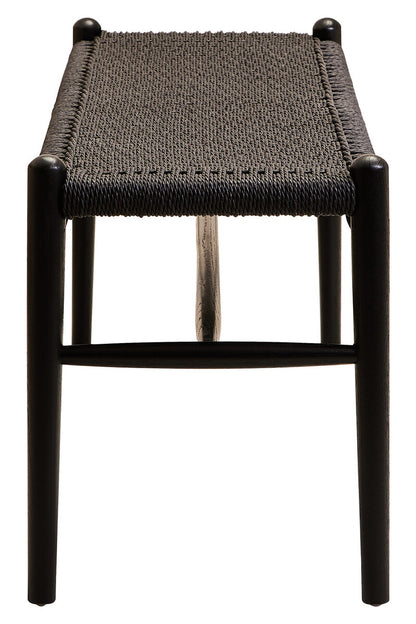 Cebu Black Rope and Elm Wood Bench
