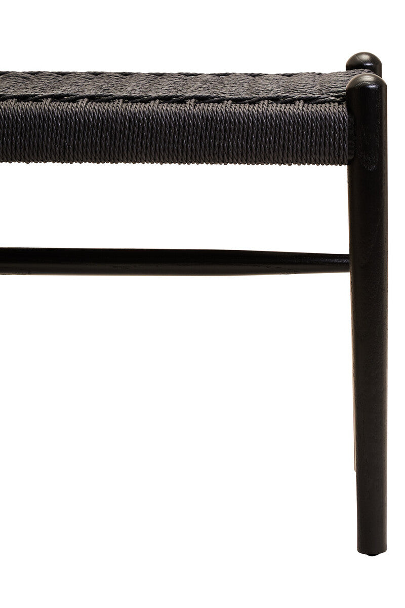 Cebu Black Rope and Elm Wood Bench