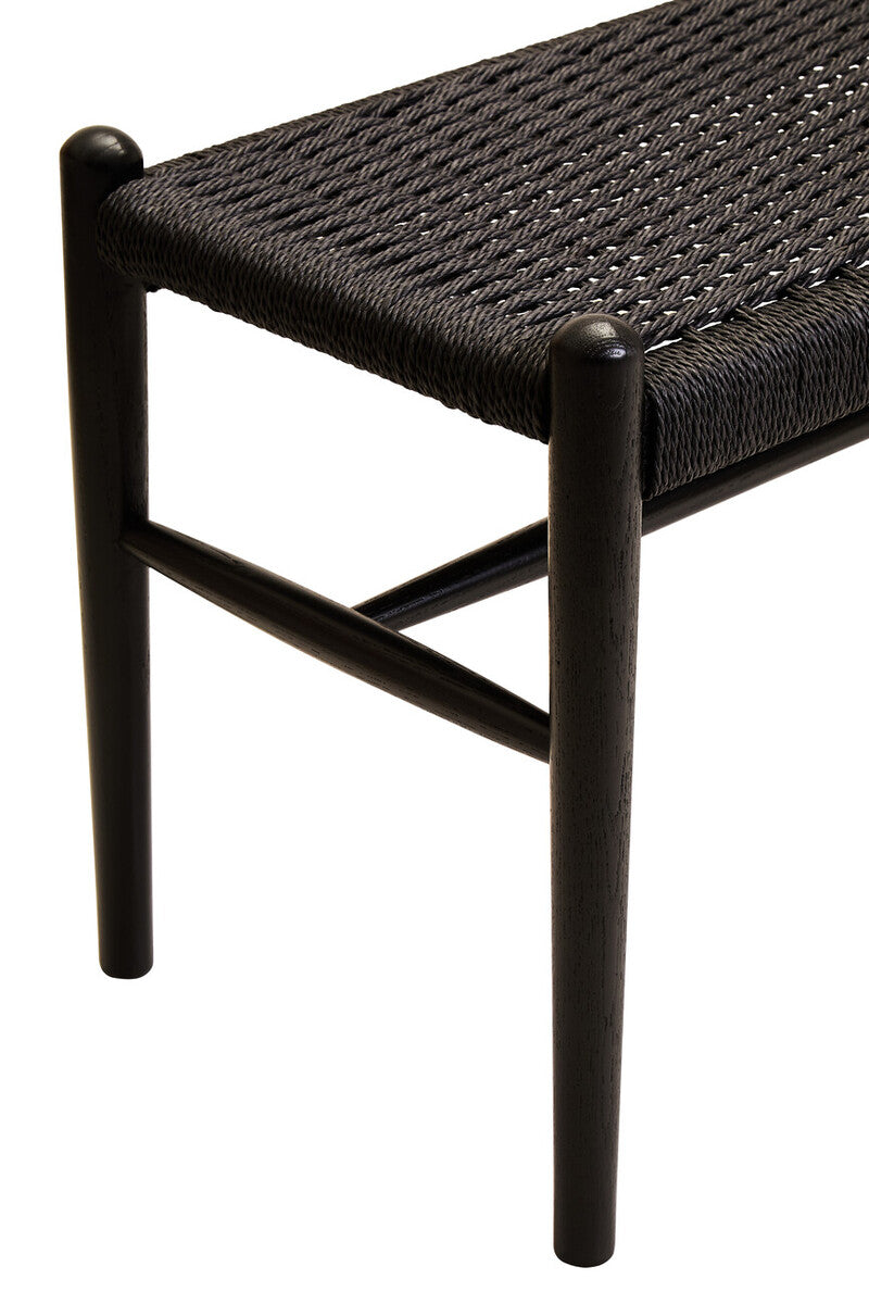 Cebu Black Rope and Elm Wood Bench - Image 5