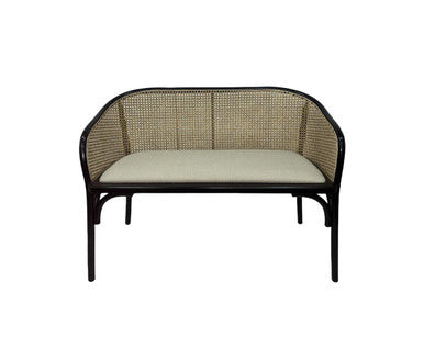 Cebu Natural Cane Bench with Black Beech Wood Frame - Image 4