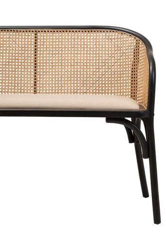 Cebu Natural Cane Bench with Black Beech Wood Frame - Image 7