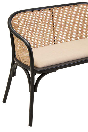 Cebu Natural Cane Bench with Black Beech Wood Frame - Image 8