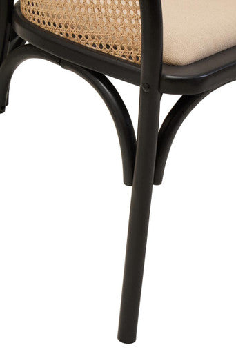 Cebu Natural Cane Bench with Black Beech Wood Frame - Image 10