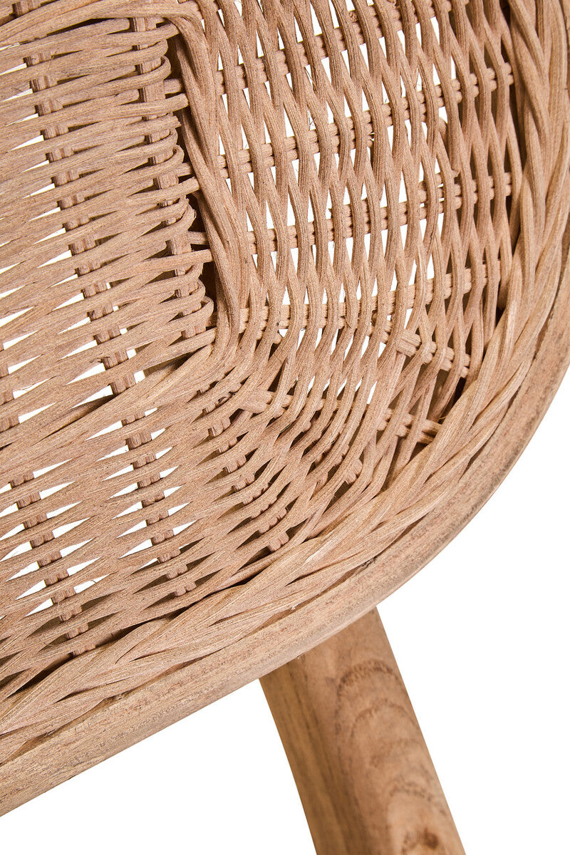 Cebu Beige Fabric and Grey Wash Elm Wood Dining Chair - Image 8