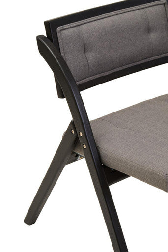 Cebu Grey and Black Elm Wood Folding Chair - Image 8