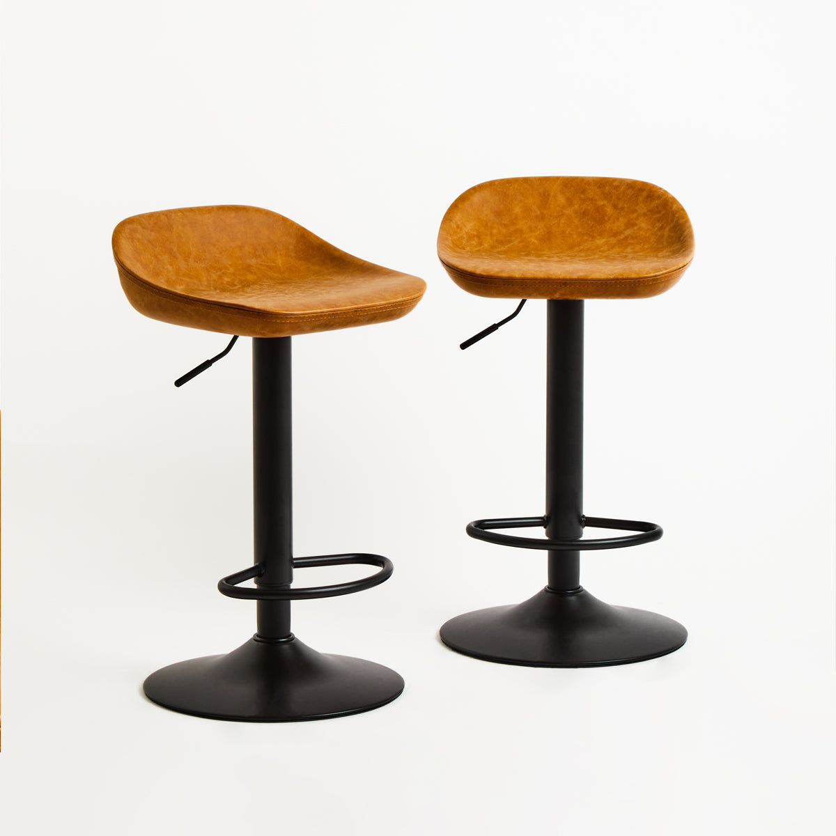 Dalston Set Of Two Camel Bar Stools