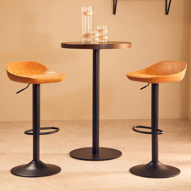 Dalston Set Of Two Camel Bar Stools