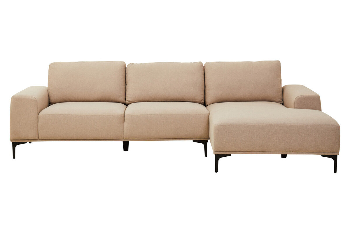 Beige sectional sofa on a white background
