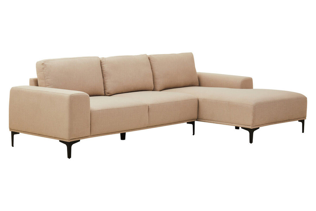 3 Seater Natural Fabric Right Chaise Sofa, Toulon - Image 3
