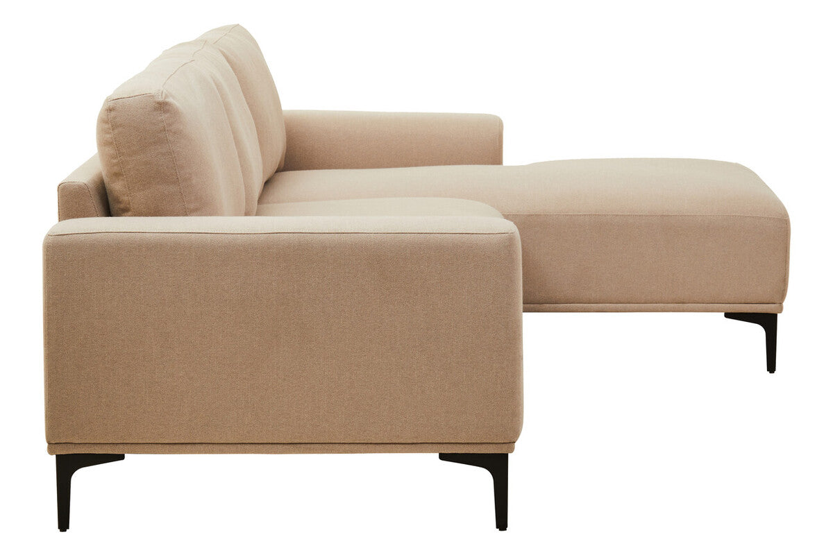 3 Seater Natural Fabric Right Chaise Sofa, Toulon
