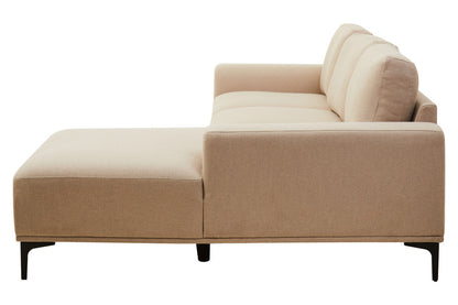 3 Seater Natural Fabric Right Chaise Sofa, Toulon