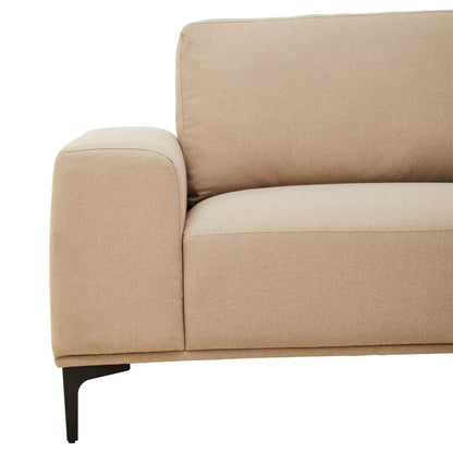 3 Seater Natural Fabric Right Chaise Sofa, Toulon