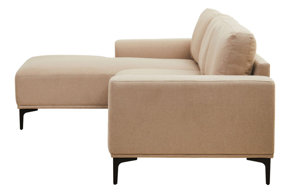 3 Seater Natural Fabric Left Chaise Sofa, Toulon - Image 9