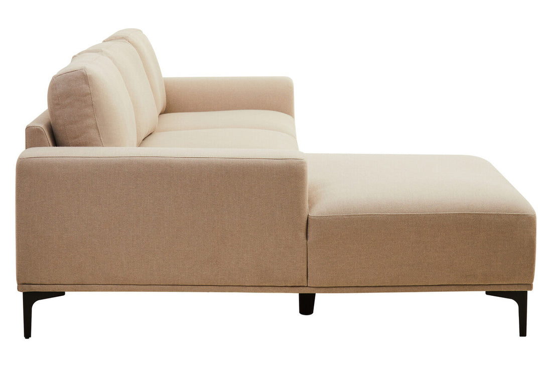 3 Seater Natural Fabric Left Chaise Sofa, Toulon - Image 6