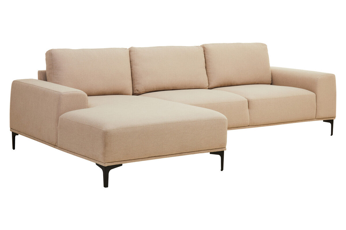 3 Seater Natural Fabric Left Chaise Sofa, Toulon - Image 5