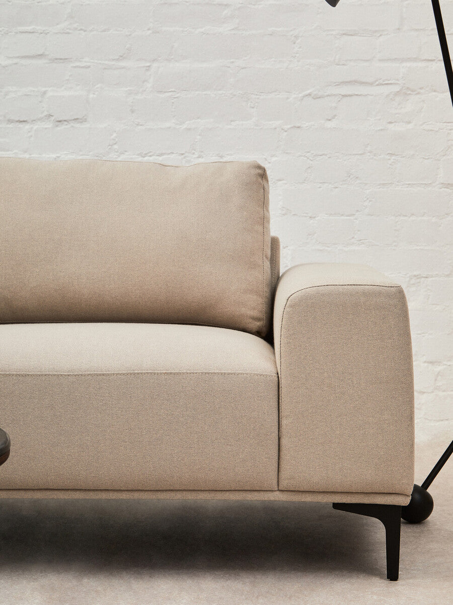 3 Seater Natural Fabric Left Chaise Sofa, Toulon - Image 10