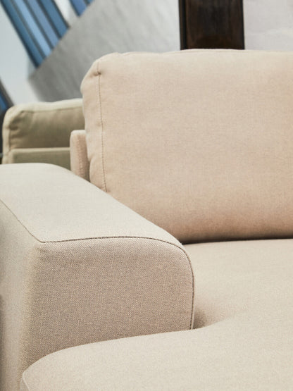 3 Seater Natural Fabric Left Chaise Sofa, Toulon - Image 12