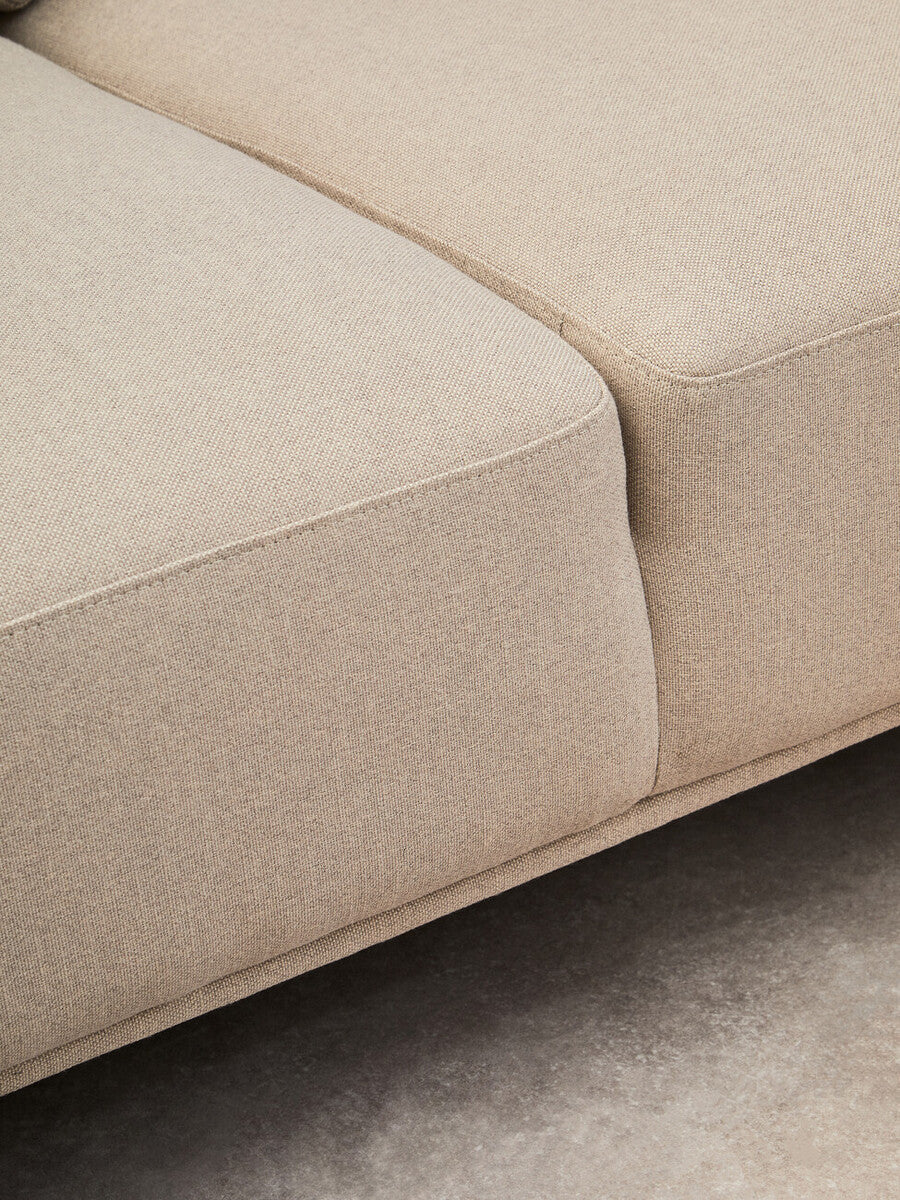 3 Seater Natural Fabric Left Chaise Sofa, Toulon - Image 13