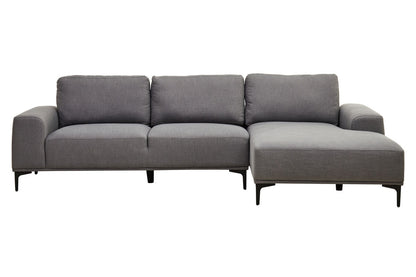 Toulon 3 Seat Grey Fabric Right Chaise Sofa
