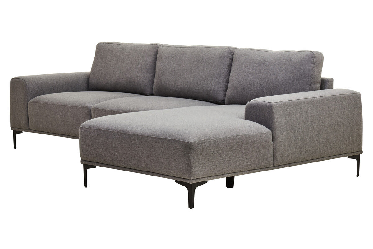 Toulon 3 Seat Grey Fabric Right Chaise Sofa