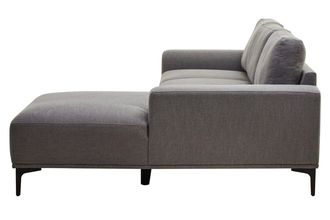 3 Seater Grey Fabric Right Chaise Sofa, Toulon - Image 4