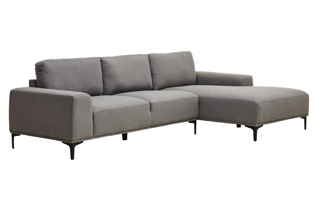 3 Seater Grey Fabric Right Chaise Sofa, Toulon - Image 7