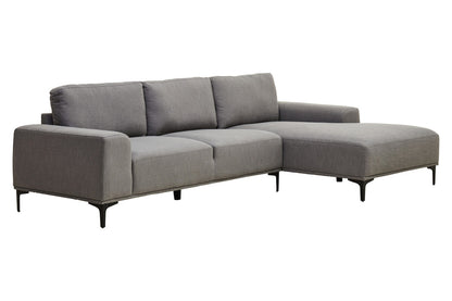 Toulon 3 Seat Grey Fabric Right Chaise Sofa
