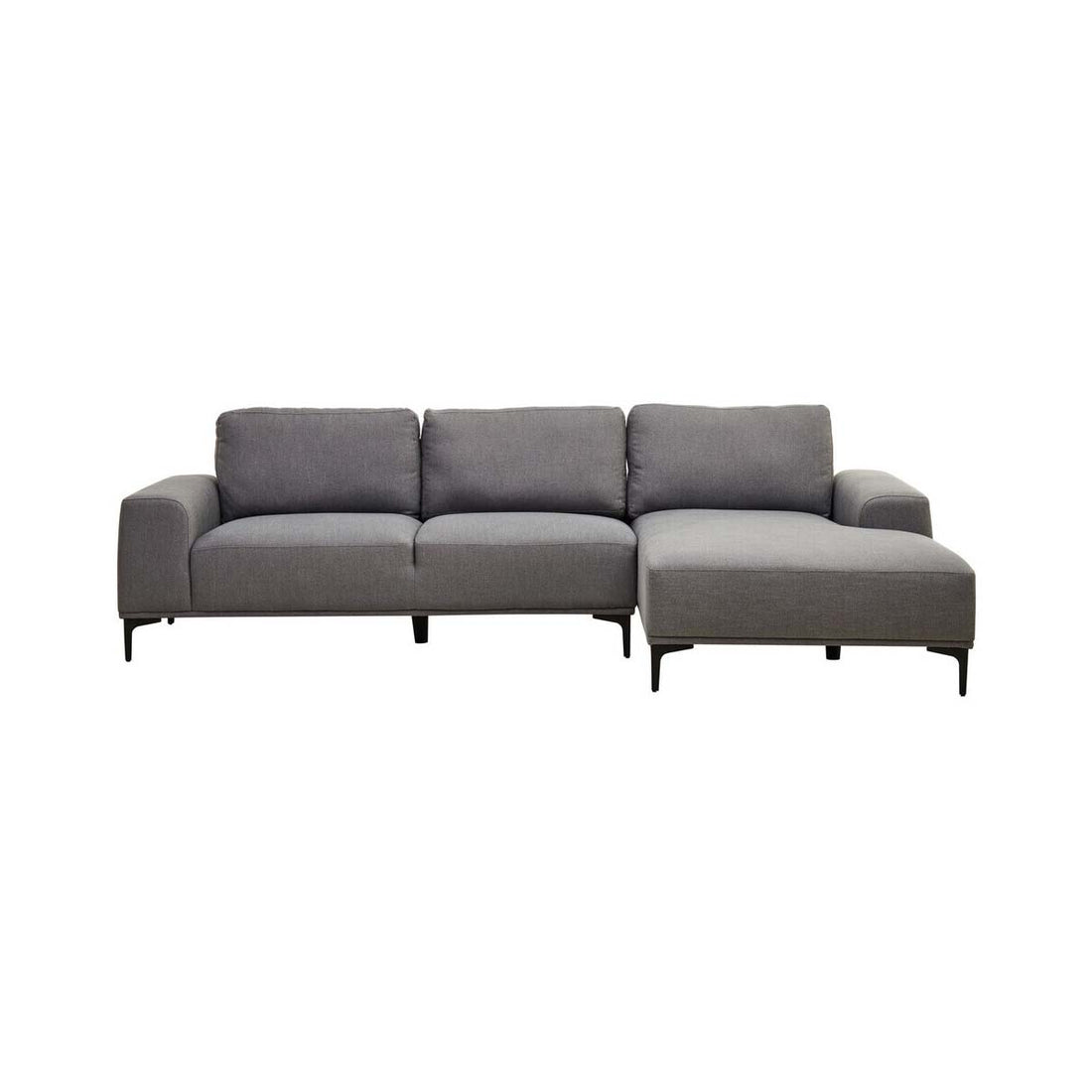 Toulon 3 Seat Grey Fabric Right Chaise Sofa