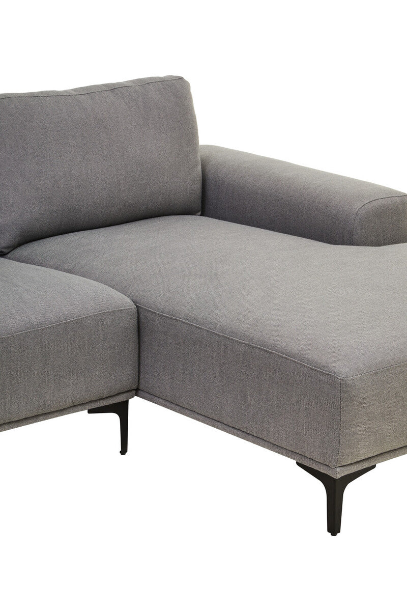 Toulon 3 Seat Grey Fabric Right Chaise Sofa