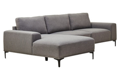 Toulon 3 Seat Grey Fabric Left Chaise Sofa