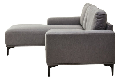 Toulon 3 Seat Grey Fabric Left Chaise Sofa