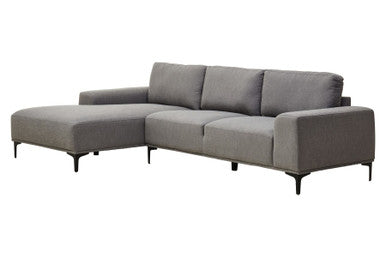 Toulon 3 Seat Grey Fabric Left Chaise Sofa