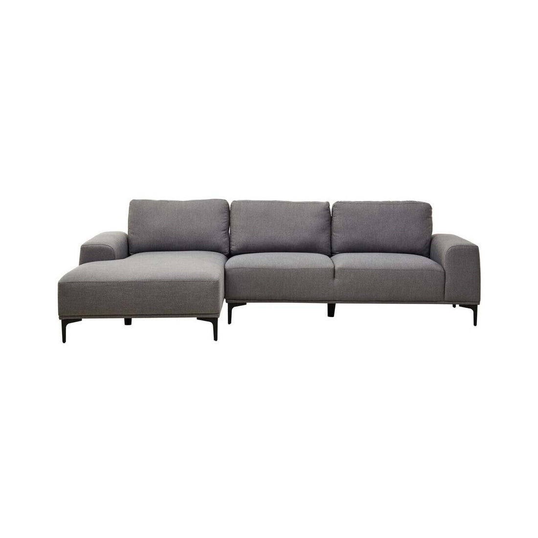 Toulon 3 Seat Grey Fabric Left Chaise Sofa