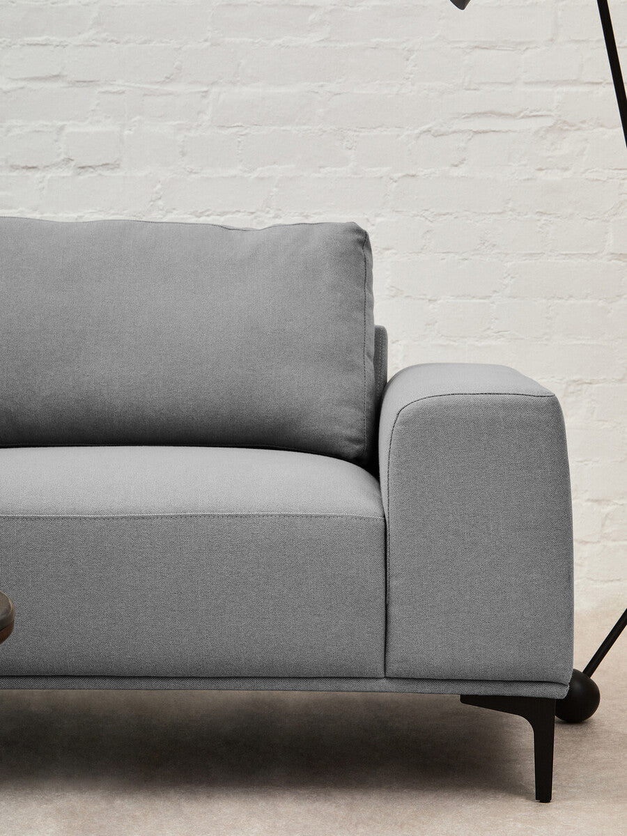 3 Seater Grey Fabric Left Chaise Sofa, Toulon - Image 11