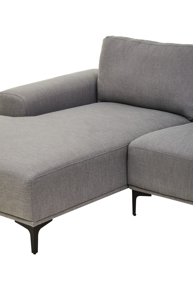 3 Seater Grey Fabric Left Chaise Sofa, Toulon - Image 16