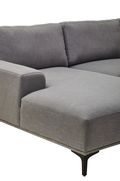 Toulon 3 Seat Grey Fabric Left Chaise Sofa