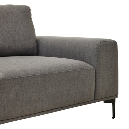Toulon 3 Seat Grey Fabric Left Chaise Sofa