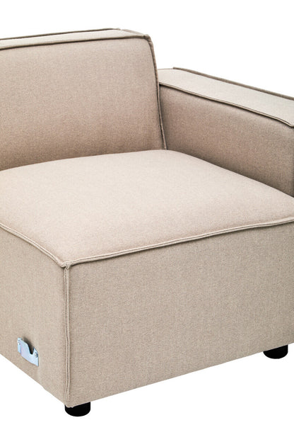 Toulouse Natural Fabric Left Arm Sofa