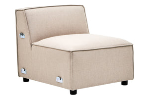 Natural Fabric Armless Modular Sofas, Toulouse