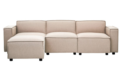 Toulouse Natural Fabric Armless Sofa.