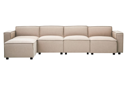 Toulouse Natural Fabric Armless Sofa.