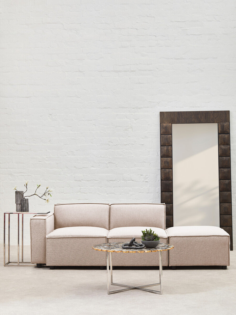 Toulouse Natural Fabric Armless Sofa.