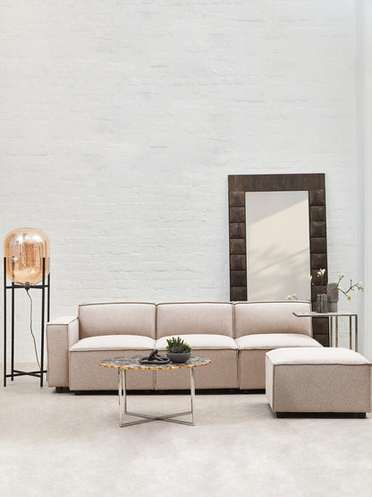 Toulouse Natural Fabric Armless Sofa.