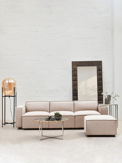 Toulouse Natural Fabric Armless Sofa.