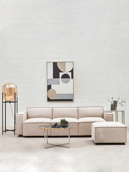 Toulouse Natural Fabric Armless Sofa.